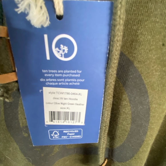 Tentree hoodie sweatshirt - forest green - size xl. - Picture 2 of 3